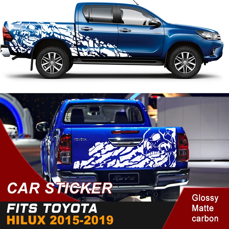 Виниловая Автомобильная наклейка Graphic на заказ подходит для TOYOTA HILUX 2015 2019 Череп