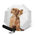 Модные автоматические зонтики для щенков, детей, 3 складных зонта, дождевой ветрозащитный зонт для путешествий для женщин, детей, зонтик