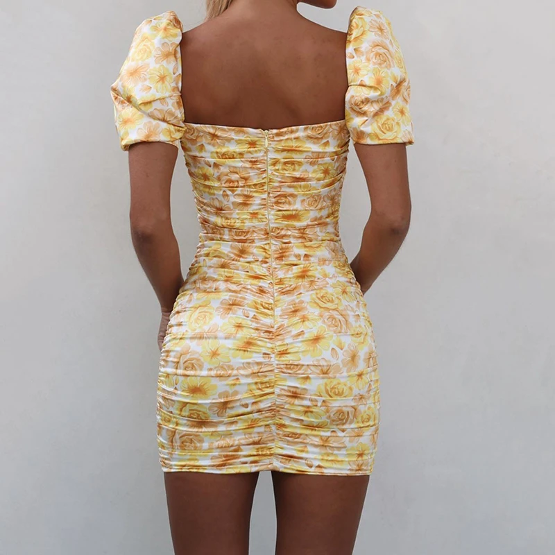 Сексуальное летнее платье Townlike с красным принтом женские шорты пышными рукавами