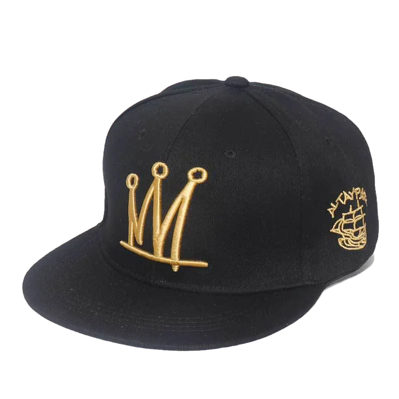 

Hip Hop Caps Black Embroidery Hip Hop Snapback Hat for Men Women Adult Outdoor Casual Sun Baseball Cap Bone