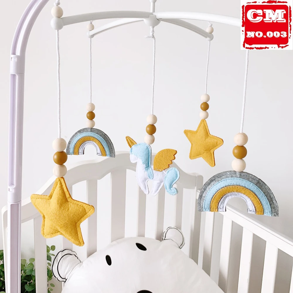 

Baby Mobile Crib Rattles Toys for 0-12 Months Newborn Crib Hanging Bed Bell Hairball Rattles Rotating Holder Arm Room Decoration
