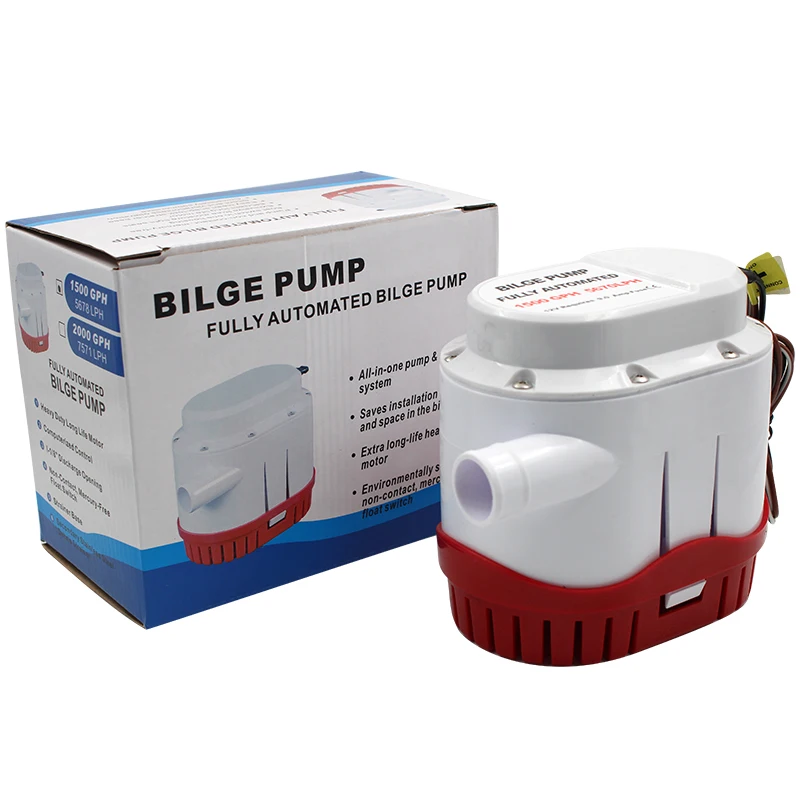 1500GPH 12/24V DC bilge pump High Flow Submersible used in garden seaplane motor home house solar