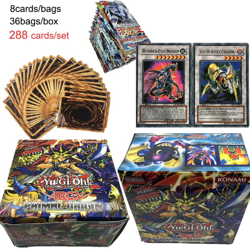 Новые высококачественные 288 шт. английские игровые карты Yu Gi Oh настольные