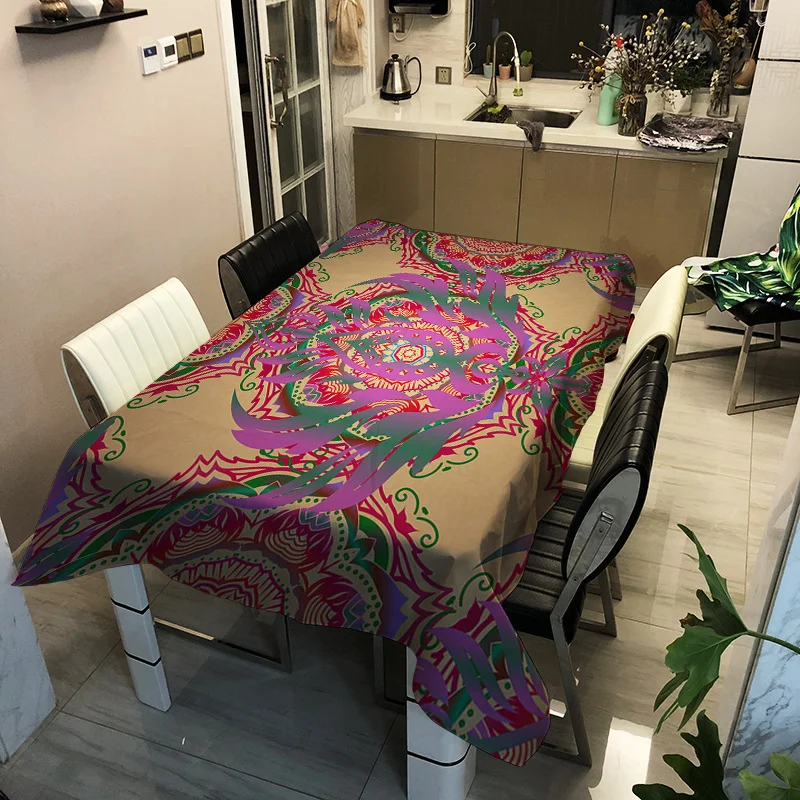 

PVC Symmetrical Pattern Printing Washable Tablecloth