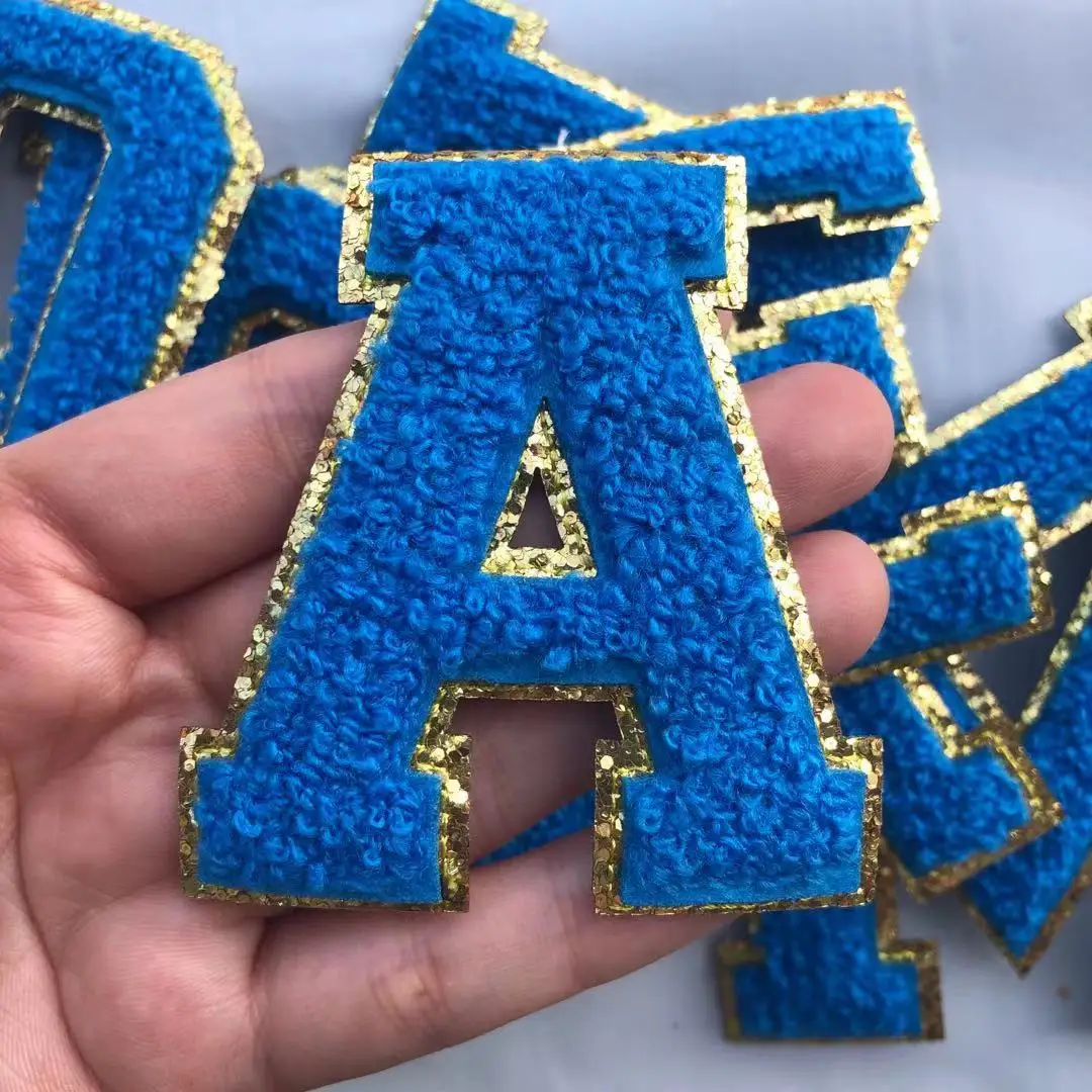 

Синее полотенце, вышивка, буквы, термоклейкая нашивка, аппликация для одежды, сумки, именной значок «сделай сам», нашивки с алфавитом, аксесс...