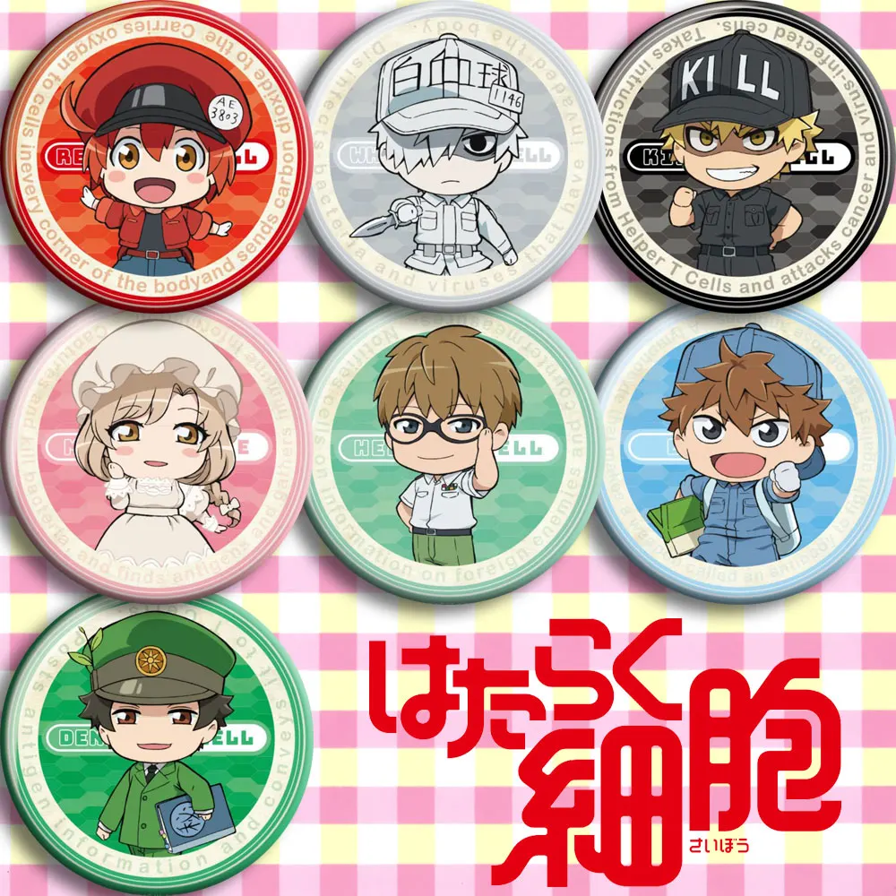 

Japan Anime cells at work B Kill Cosplay Badge Cartoon Collection Backpacks Badges Bags Button Brooch Pins gift
