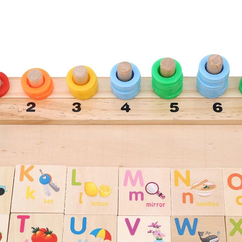 

Children Montessori Rainbow Donuts Logs Boards Children Puzzle Cognition Wooden Early Learning Wooden Toys kids Gifts