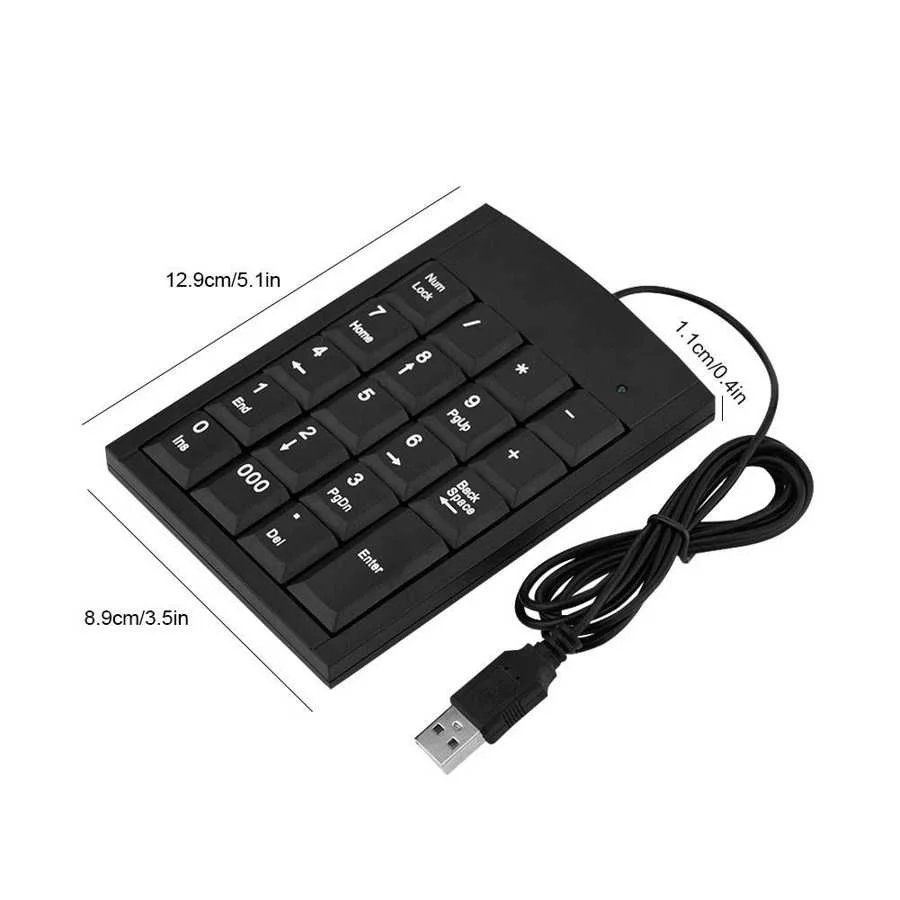 

Portable Mini USB Wired Numeric Keypad Number Keyboard Ultra-thin Digital Num Pad Plug And Play For Laptop Desktop Computers