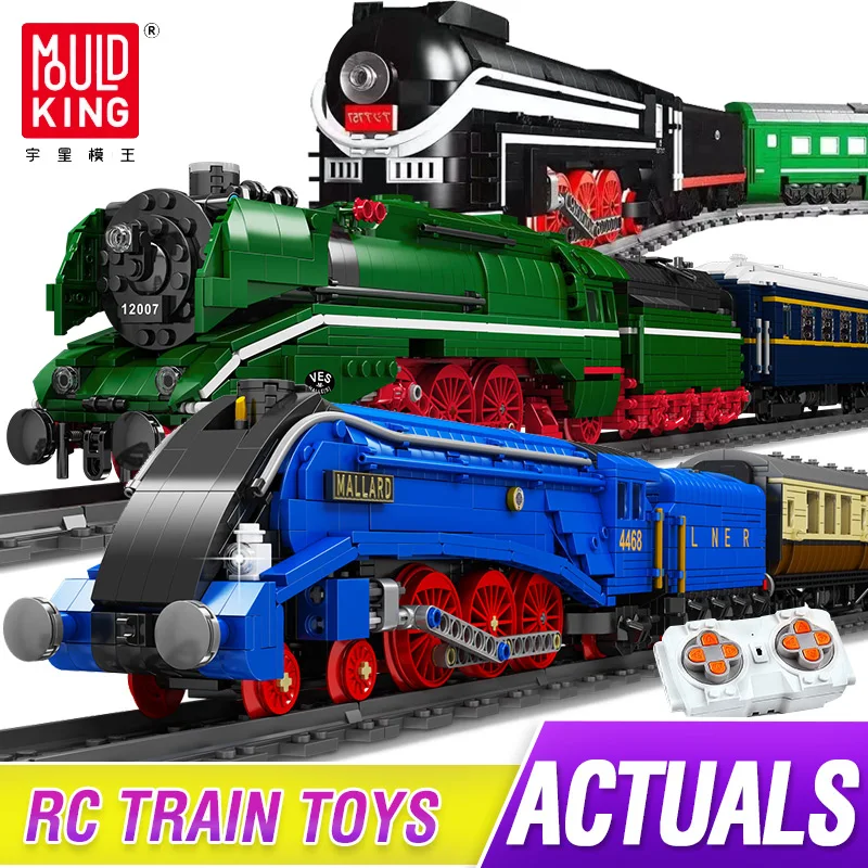 MOULD KING Technical Creative City Train Locomotive Rail Tracks Power Function Building Blocks DIY kid Trains Toys Children gift