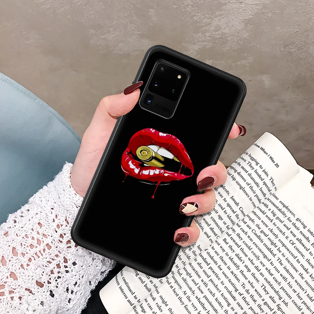 

Sexy Sleeve Tattoo Girl Phone Case For Samsung Galaxy Note S 8 9 10 20 Plus E Lite Uitra black Cell Painting Shell Fashion