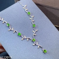 kjjeaxcmy fine jewelry 925 sterling silver natural diopside girl new classic pendant necklace support test chinese style