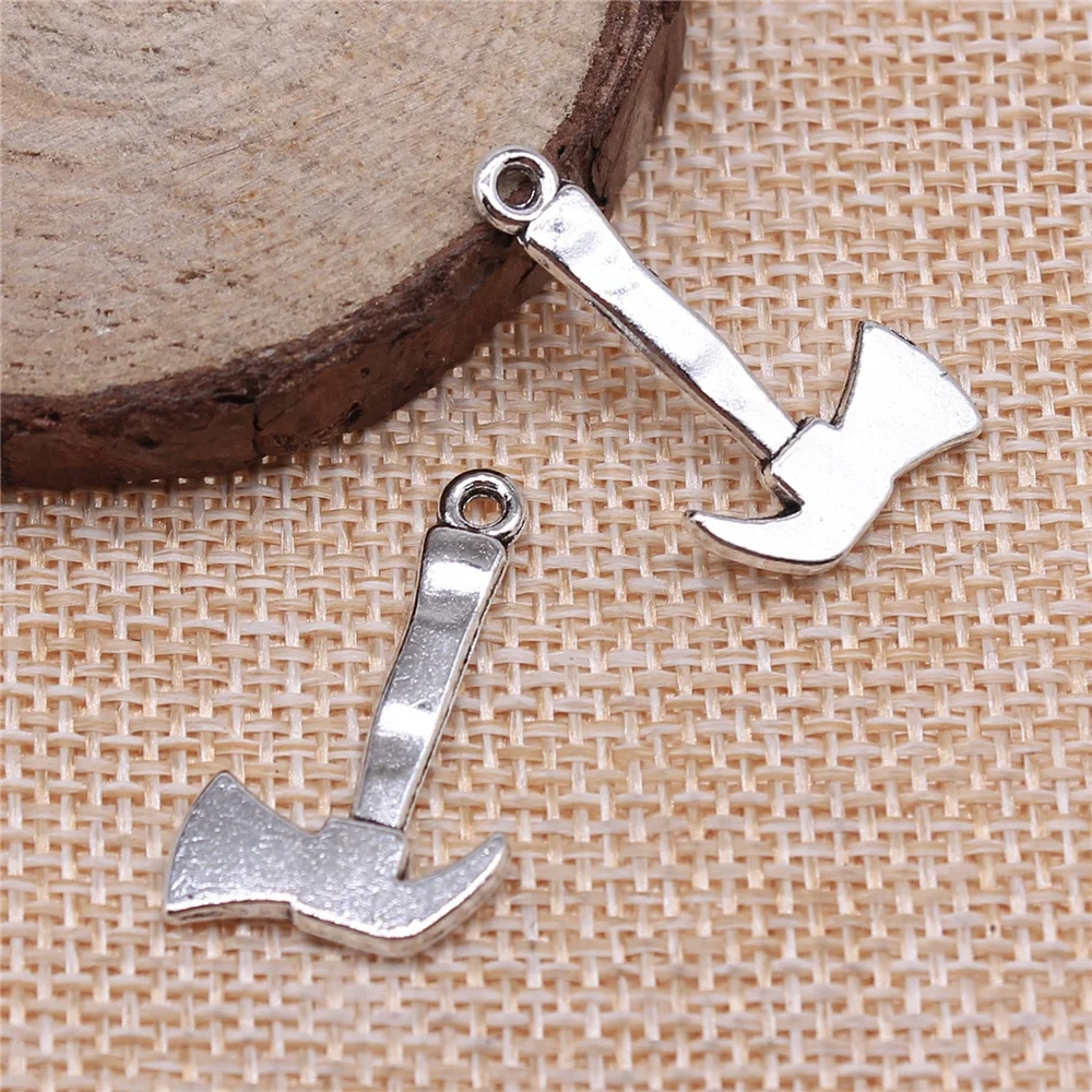 

WYSIWYG 10pcs 26x15mm Ax Charms Antique Silver Color Pendant Charms For Jewelry Making Jewelry Accessories