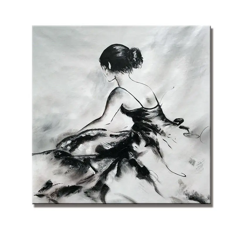 

Hand Painted Pretty Sexy Ballet Girls Oil Painting On Canvas Wall Art For Living Room Bathroom Bedroom Hotel Home Decor No Frame