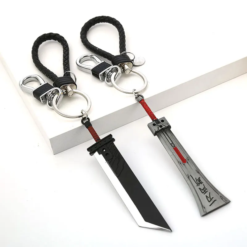 Game Final Fantasy 7 VII Remake Cloud Strife Buster Sword Keychain Metal Zack Fair Keyring Car Key Chain Chaveiro Jewelry