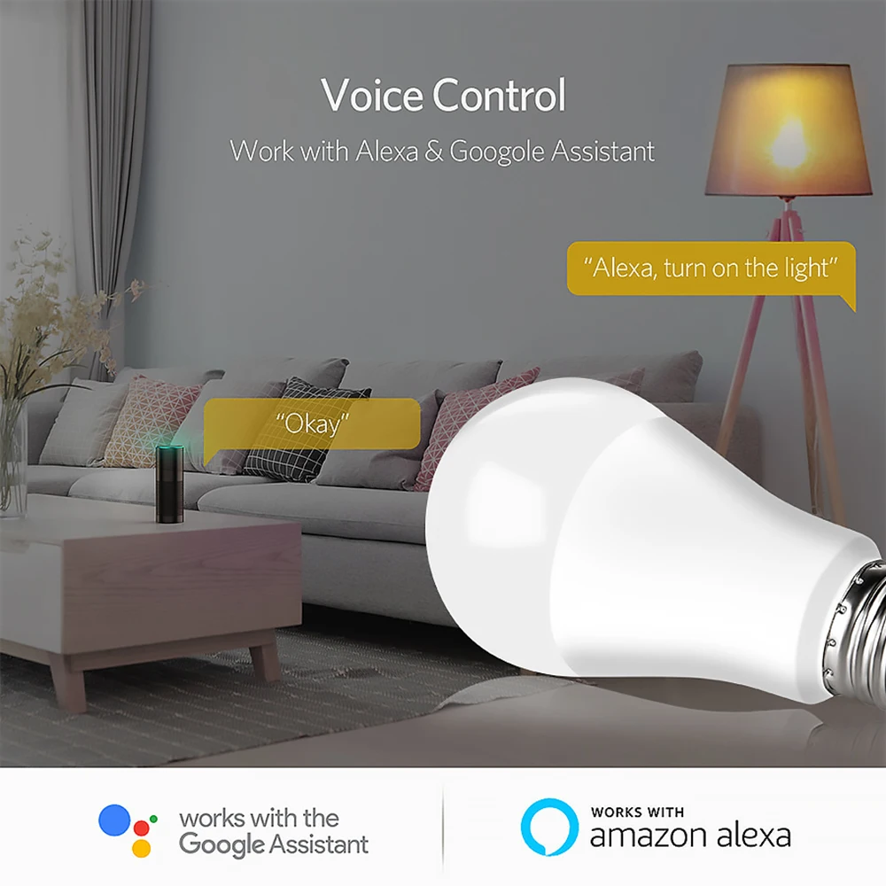 15W WiFi умный светильник лампочка B22 E27 цветная (RGB) светодиодная лампа приложение