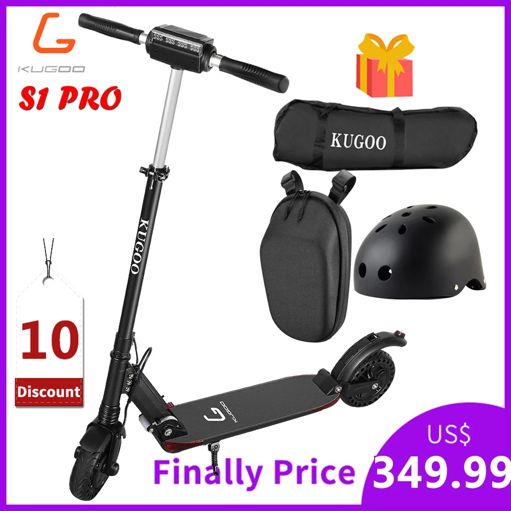 KUGOO S1 PRO складной электрический скутер 7.5AH 350 Вт безопасность двигателя соты