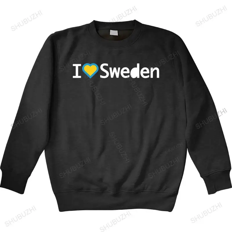 

Estate Manica long sleeve Cotone I Love Heart Svezia Bandiera Degli Uomini hoody Adolescente maglietta Vendita A Buon Mercato