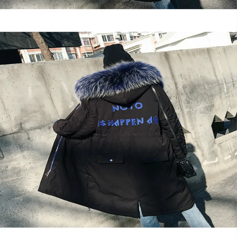 Пальто женское зимнее + большой меховой капюшон Женская одежда 2020 корейский