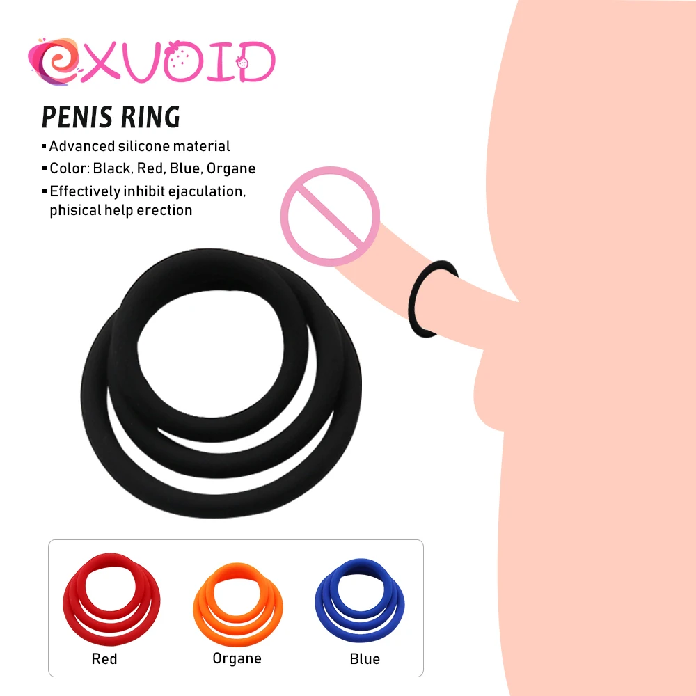 EXVOID 3 шт. кольцо для эрекции пениса силиконовые кольца замок мошонки секс игрушки
