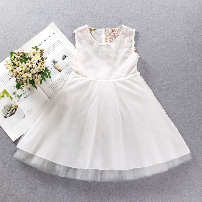Платья для девочек 2020 модное платье кружевное Цветочное маленьких детские