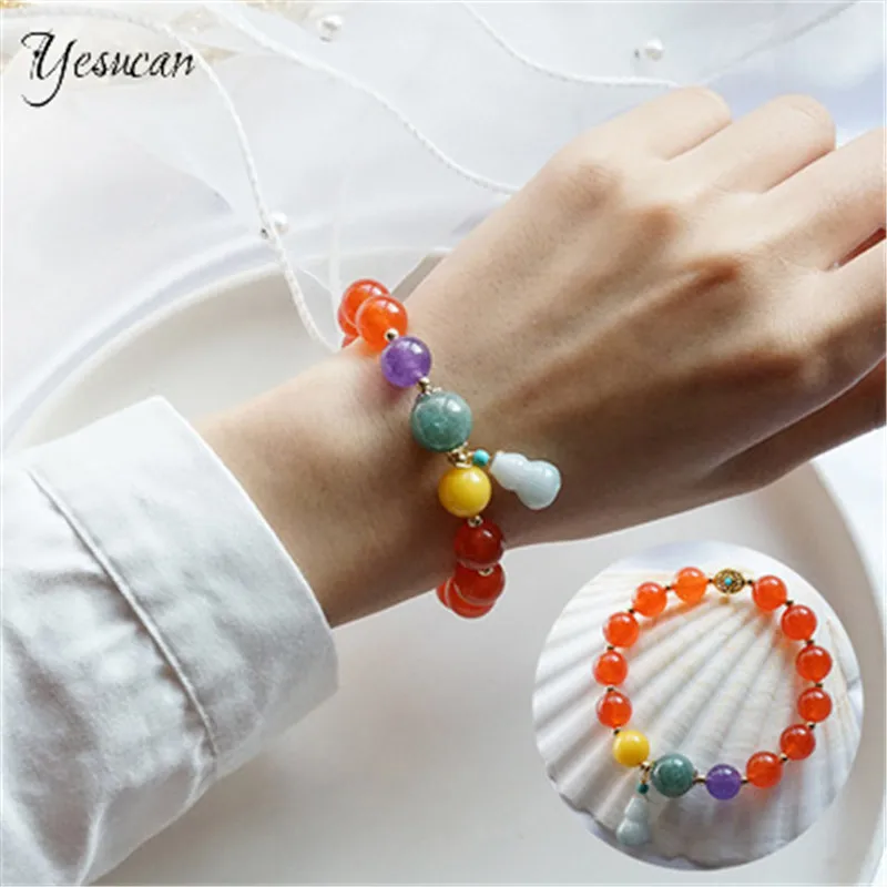 Женские браслеты с камнями на удачу из ниток браслет для йоги энергетический