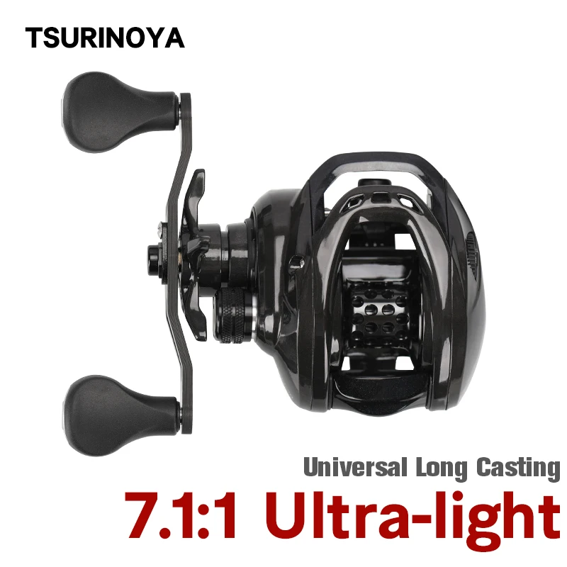 TSURINOYA DARK WOLF 150 Baitcasting Reel Universal 7KG Drag 7.1:1 Long Casting Bait Casting Fishing Reel 182g Ultra-light Reel