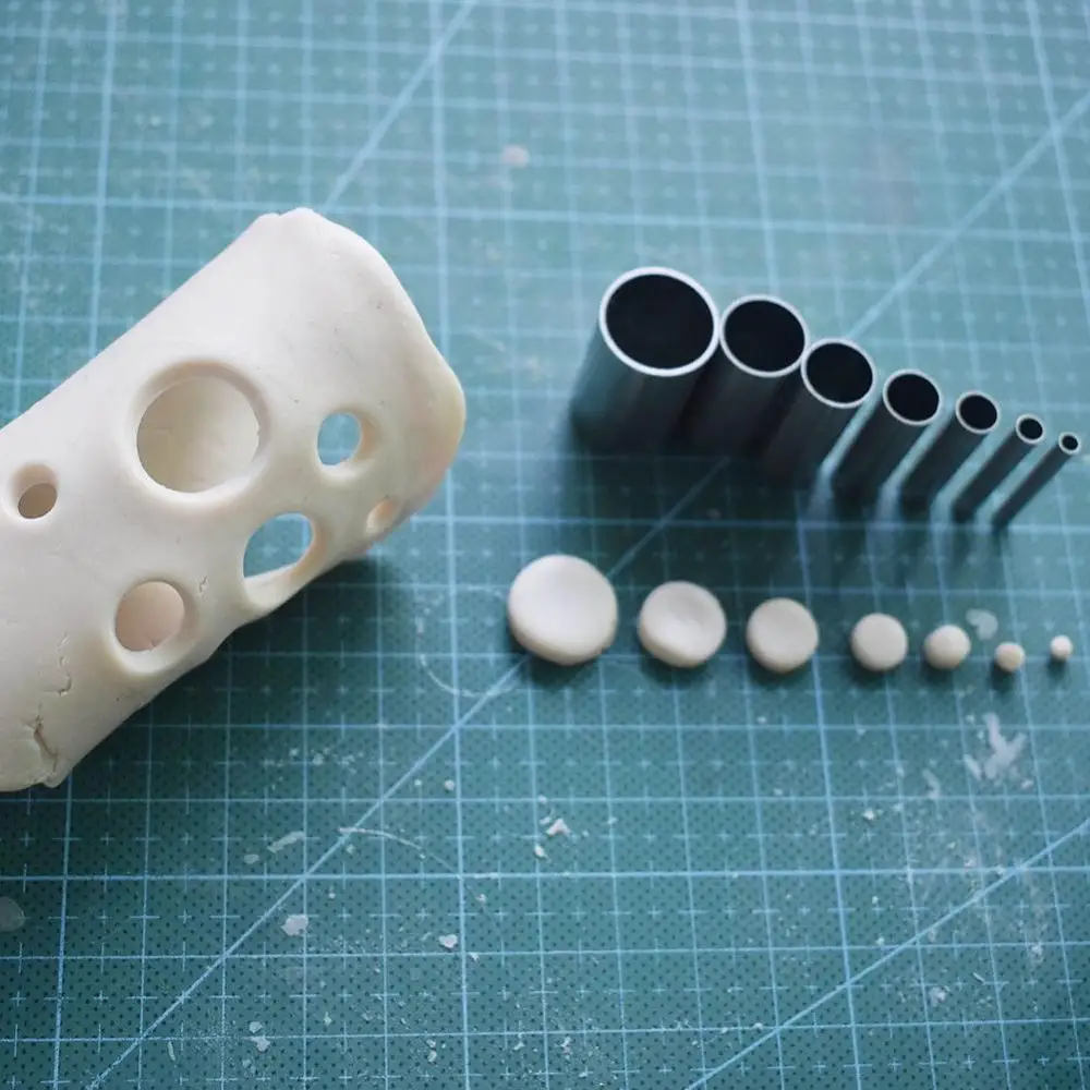 

7-Piece Round Shape Clay Cutter Indentation Circle Shape Cutters Mold Ceramics Dotting Tools