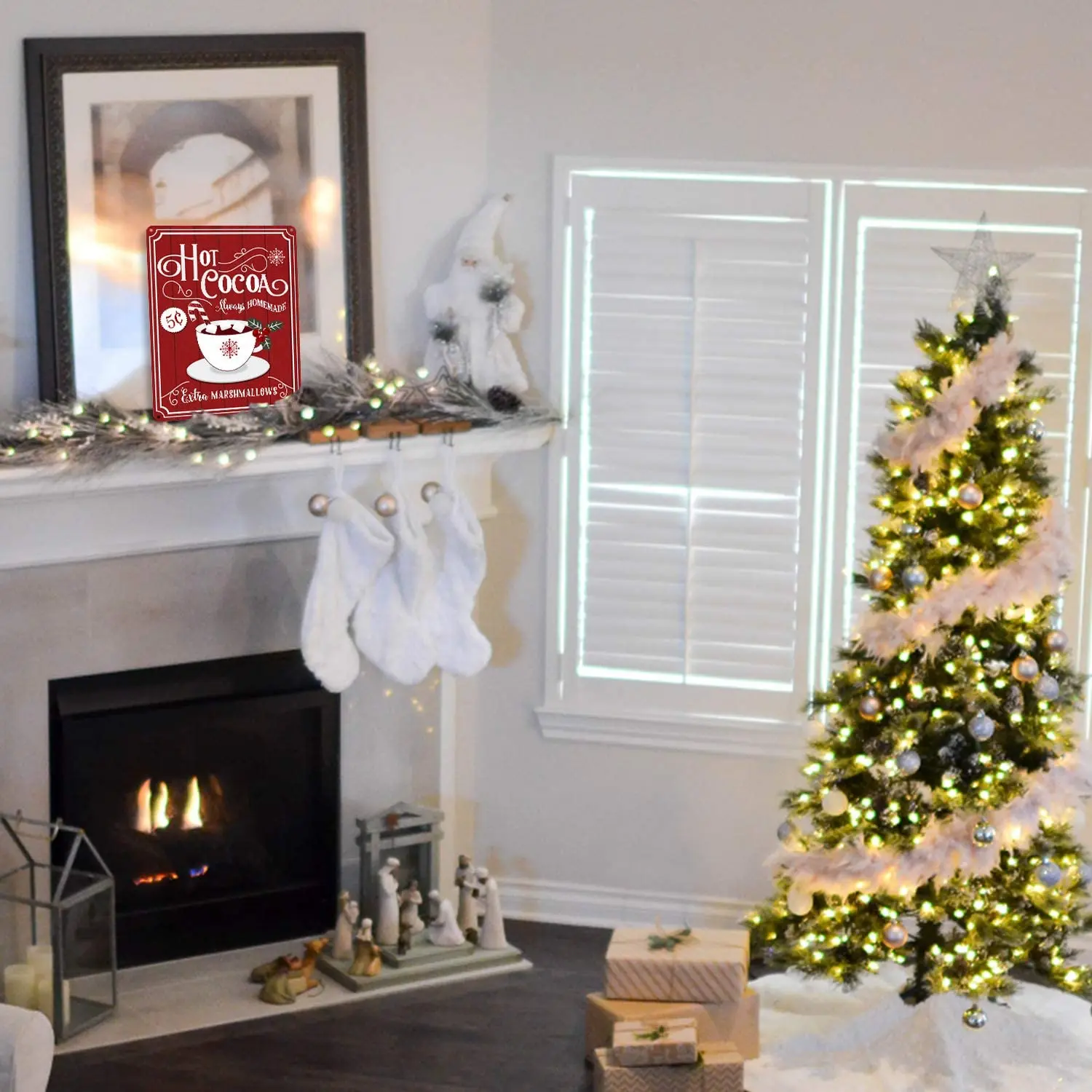 Рождественские декоративные знаки фермерские красные Горячие какао винтажные