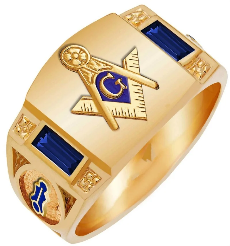 

Fashion and Personality Masonic Rose Gold AG Logo Man Copper Red Ring Size 8-15