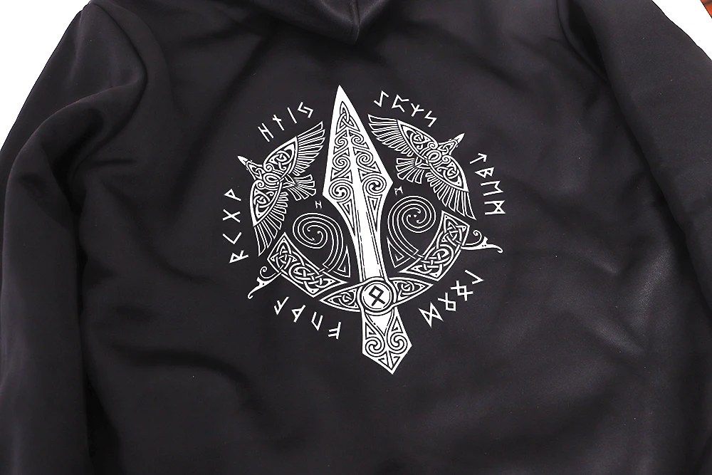 Odin Vikings толстовка мужская Viking Berserker стильная куртка зимняя брендовая теплая флисовая толстовка с капюшоном в стиле хип-хоп пальто Homme 5XL