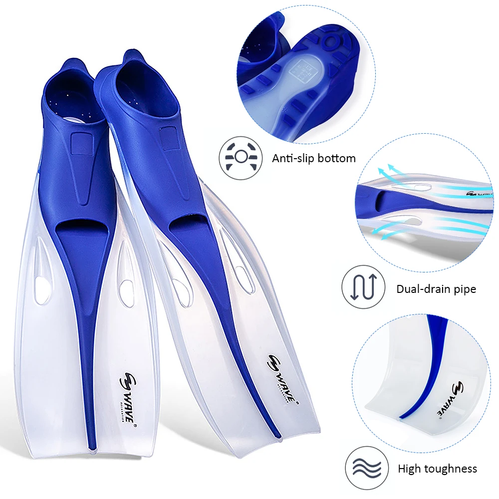 

Snorkeling Set Wide View Diving Mask Snorkeling Flippers Dry Snorkel Set Full Foot Pocket Fins Watertight and Anti-Fog Lens