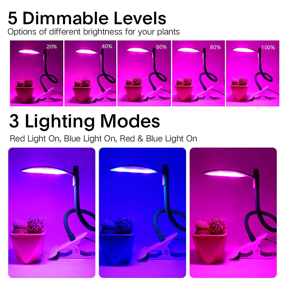 Полный спектр фитоампер 5 В USB светодиодный светильник для выращивания с умным