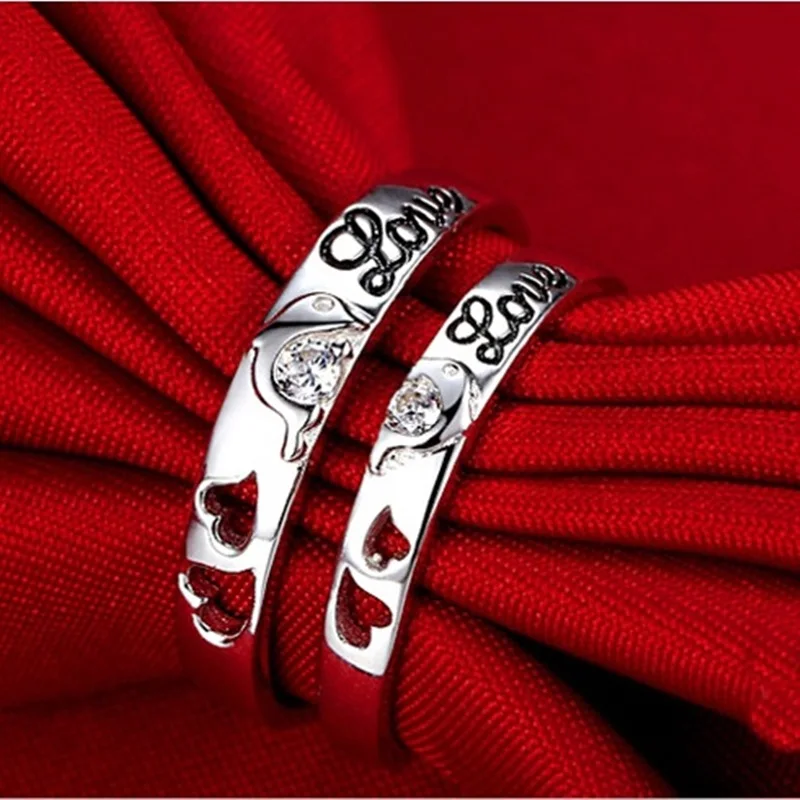 OMHXZJ Wholesale European Fashion Woman Man Party Wedding Gift Dolphin Lovers AAAZircon Resizable 925 Sterling Silver Ring RR247 | Украшения