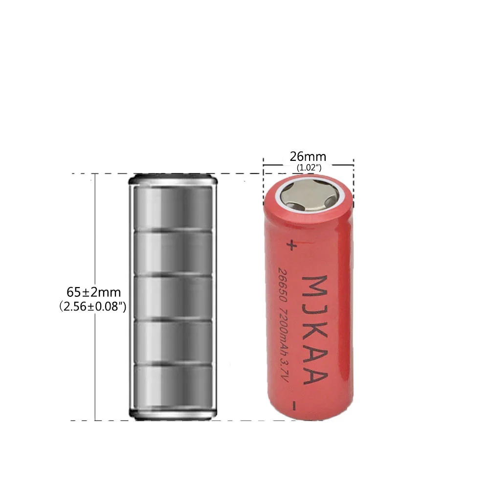 5/6 шт заводская оригинальная MJKAA Lii LON 26650 7200mah 3 7 v перезаряжаемая батарея 50A литий