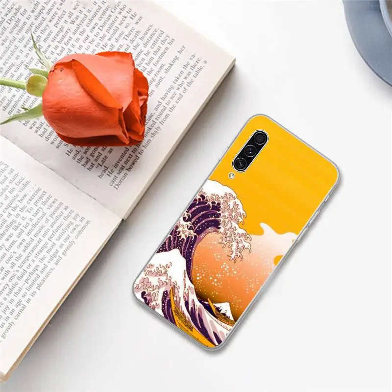 

Japanese style sea waves pattern Phone Case For Samsung A S M Note 9 10 20 fe 21 71 30 ultra plus 5g 11 31 51 s