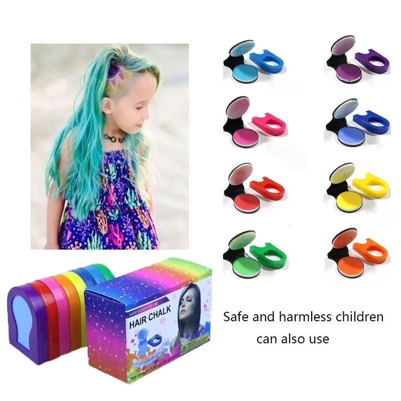 8 цветов волос одноразовая краска для Хо мел порошок Европейская Временная