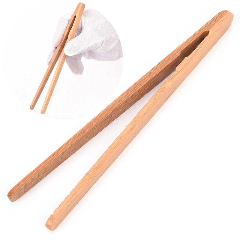 

1PCS Tea Utensil Tweezers Tea Clips 18cm Wooden Tea Tweezer Bacon Tea Clip Tongs Bamboo Kitchen Salad Food Toast