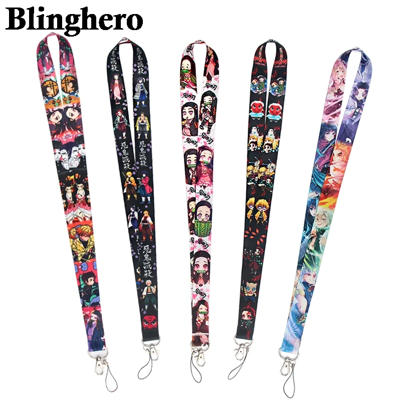 CA1092 5 Стиль Демон Slayer Lanyards аниме шейный ремешок для ключей телефона ID держатель