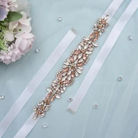 trixy s423 luxury rose gold wedding belt rhinestone belt bridal sash crystal wedding dress belt ribbon sash fashion design belt