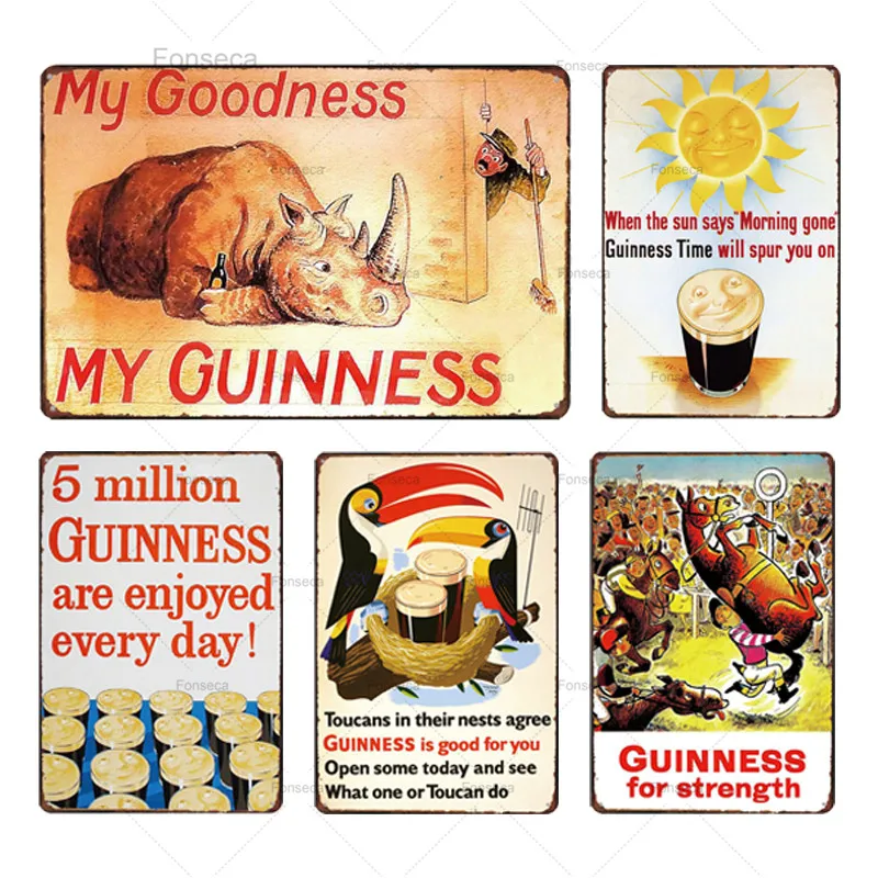 Guinness прочность время металлическая жестяная вывеска Винтаж нормальный Ланч