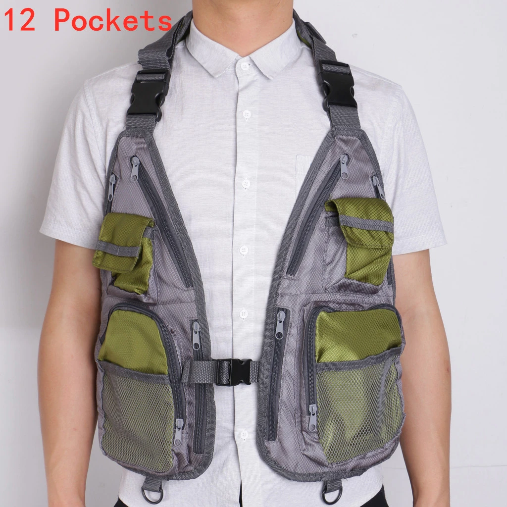 Быстросохнущий жилет для рыбалки с несколькими карманами мужчин и женщин
