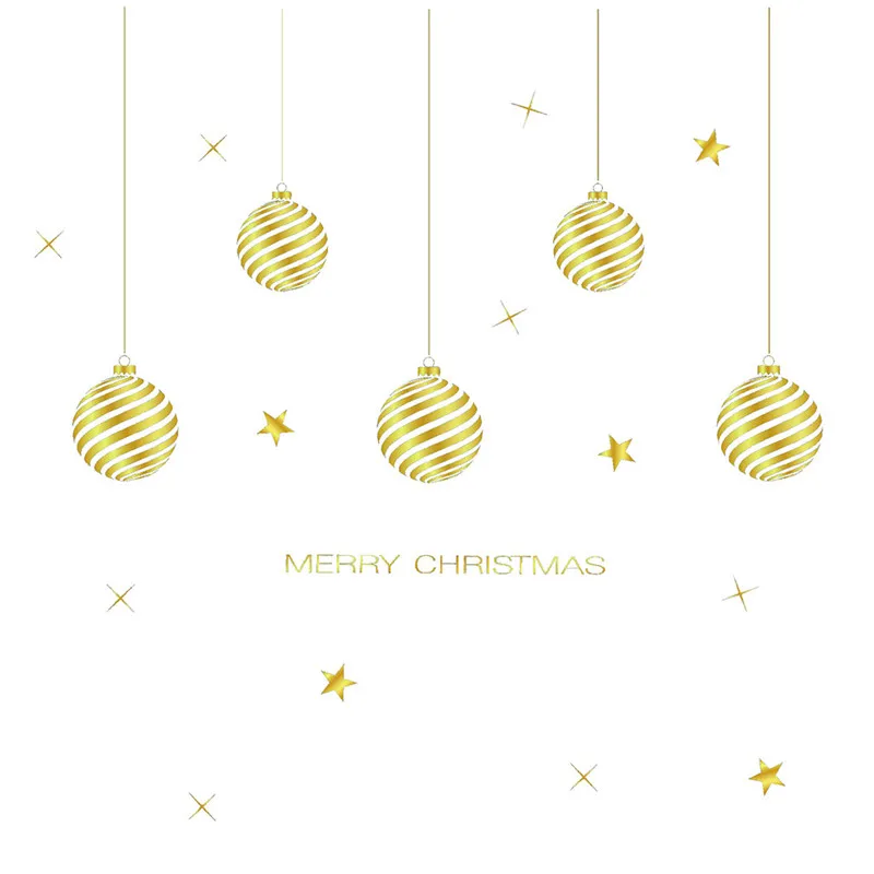 2019 Счастливого Рождества Золотой бытовой рисунок-Наклейка на стену Декор