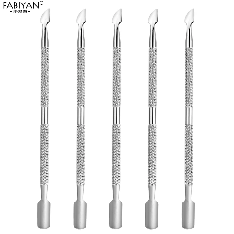 5 шт./лот инструмент для дизайна ногтей из нержавеющей стали двойной толкатель