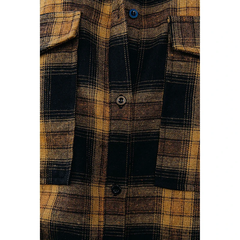 

Sexy Black Orange Plaid Cotton Blend Button Shirt Plus Size Women Blusas Mujer De Moda Roupas Femininas Vetement Femme 2XL