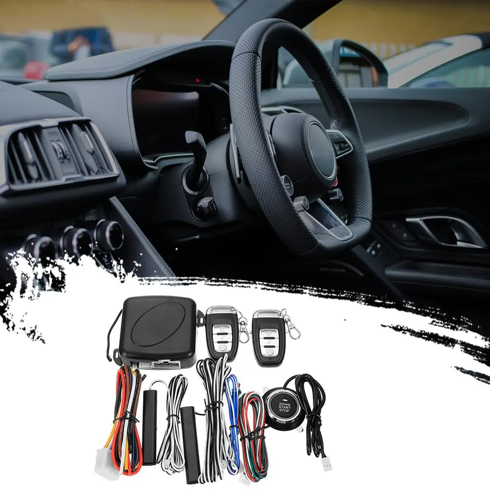 

Auto Alarm Remote Control Auto Keyless Entry Engine Start Alarm System Push Button Remote Starter Stop Auto