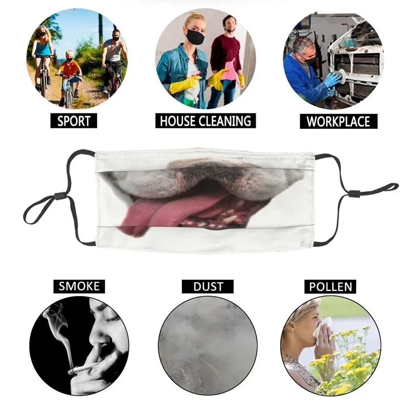 

Bulldog Doggo Non-Disposable Unisex Adult Mouth Face Mask Kawaii Dustproof Protection Cover Respirator Muffle