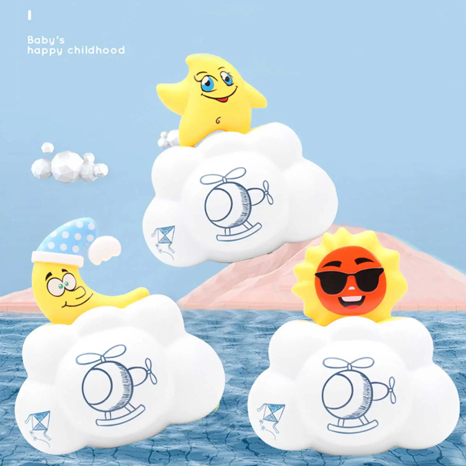 

Bathroom Play Water Spraying Tool Cute Baby Bath Toys Clouds Shower Floating Toys Kids Bathroom Water Toys Early Educational