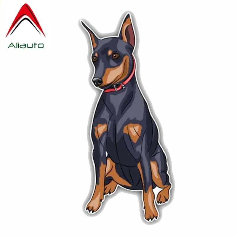 Aliauto Personality Lovely Miniature Pinscher Breed Dog PVC Waterproof Sunscreen Anti-UV Reflective Decal Accessories 7cm*17cm | Автомобили
