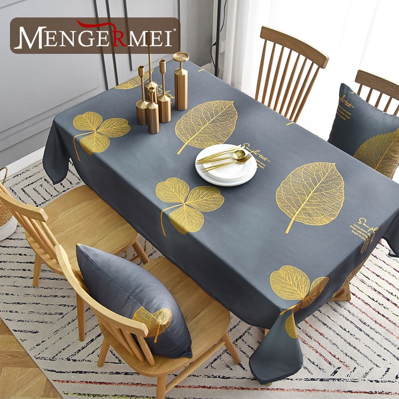 MENGERMEI роскошные золотые скатерти с узором &quotЛистья&quot Лидер продаж