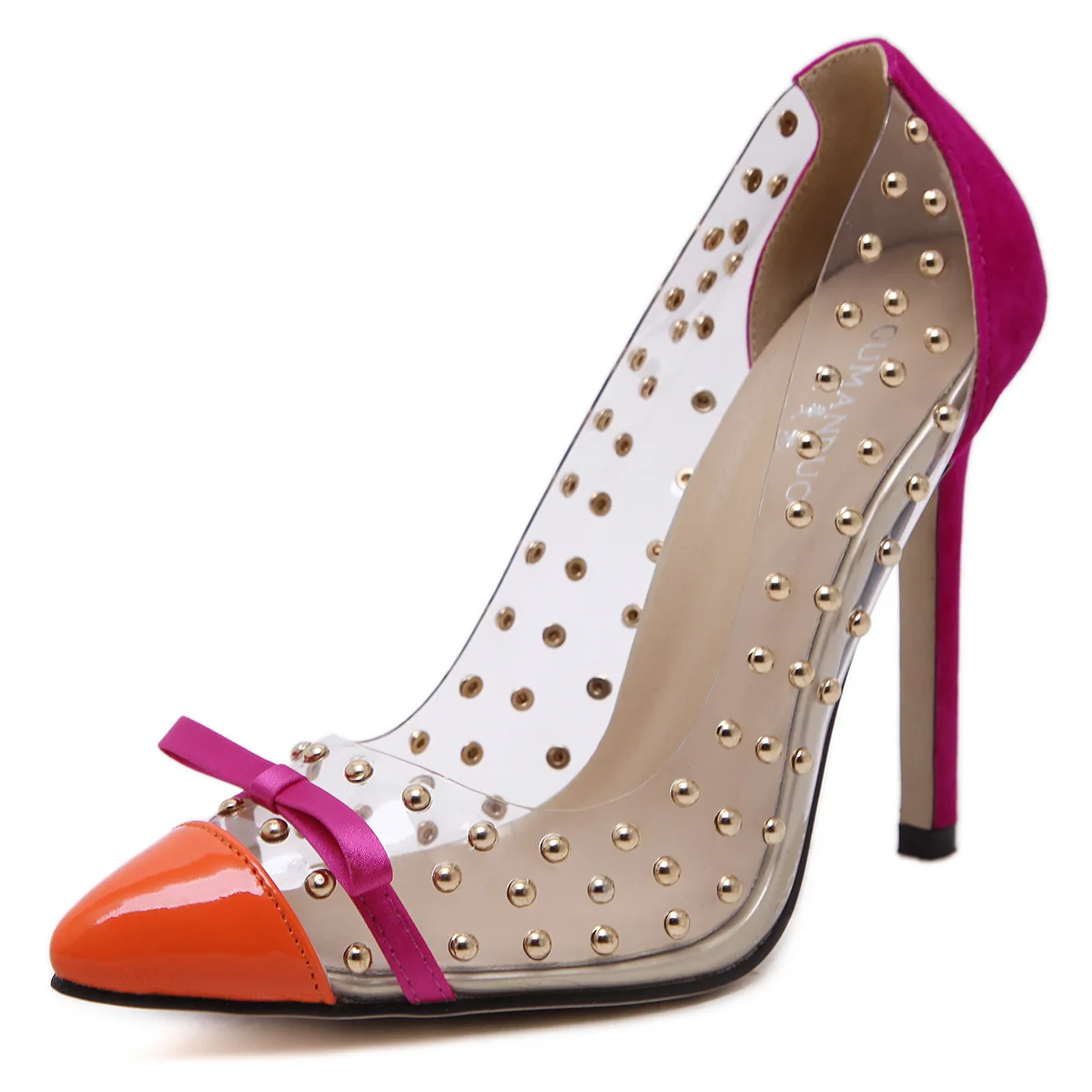 LTARTA/2021 г. Женские туфли лодочки с заклепками прозрачной пленкой бантом и острым